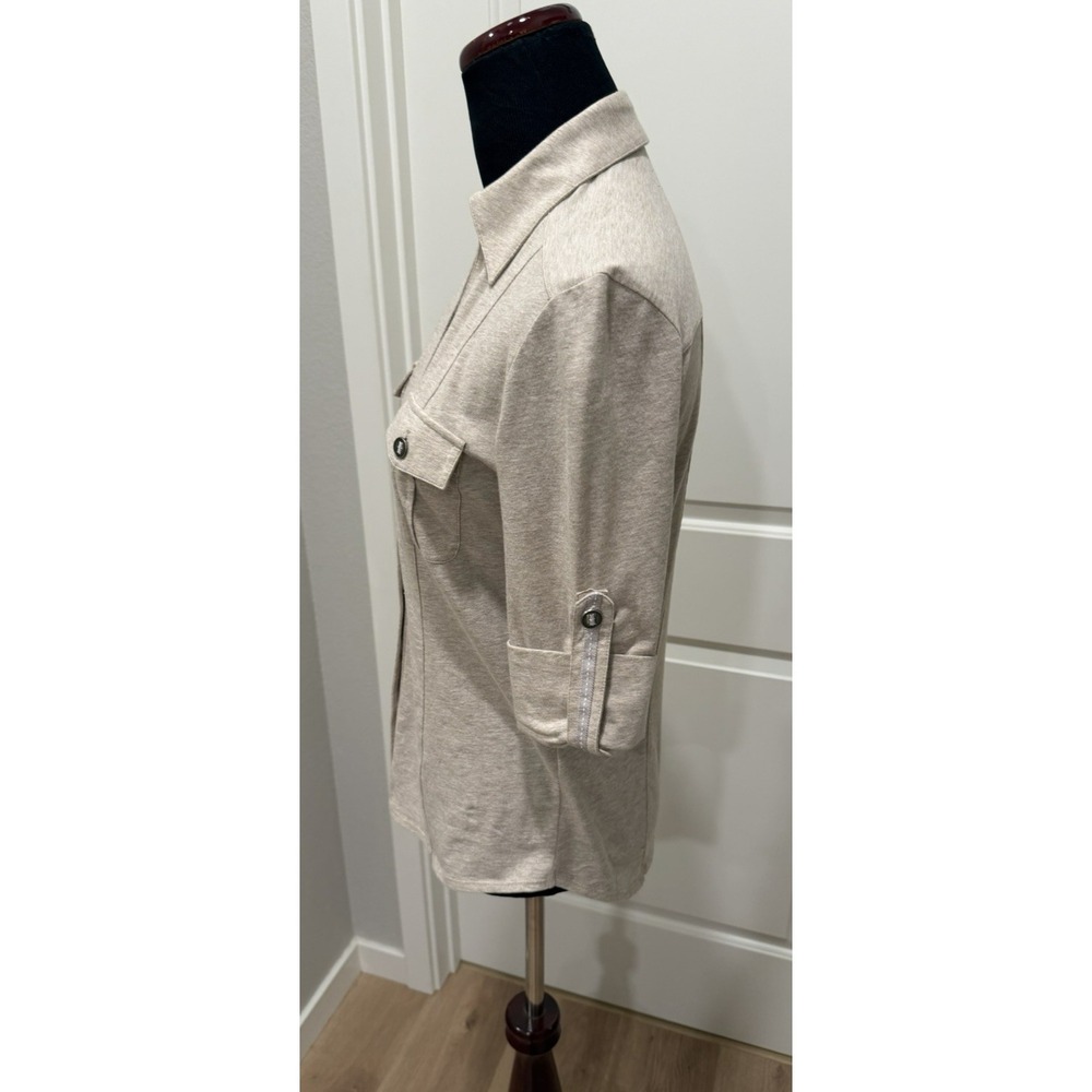 Lafayette 148 Beige Lightweight Camp-Style Shirt Button Down Size P Dry Cleaned - Picture 2 of 6